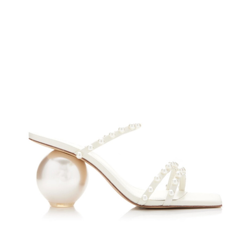 Cult Gaia Ilona Pearl-Embellished Leather Sandals